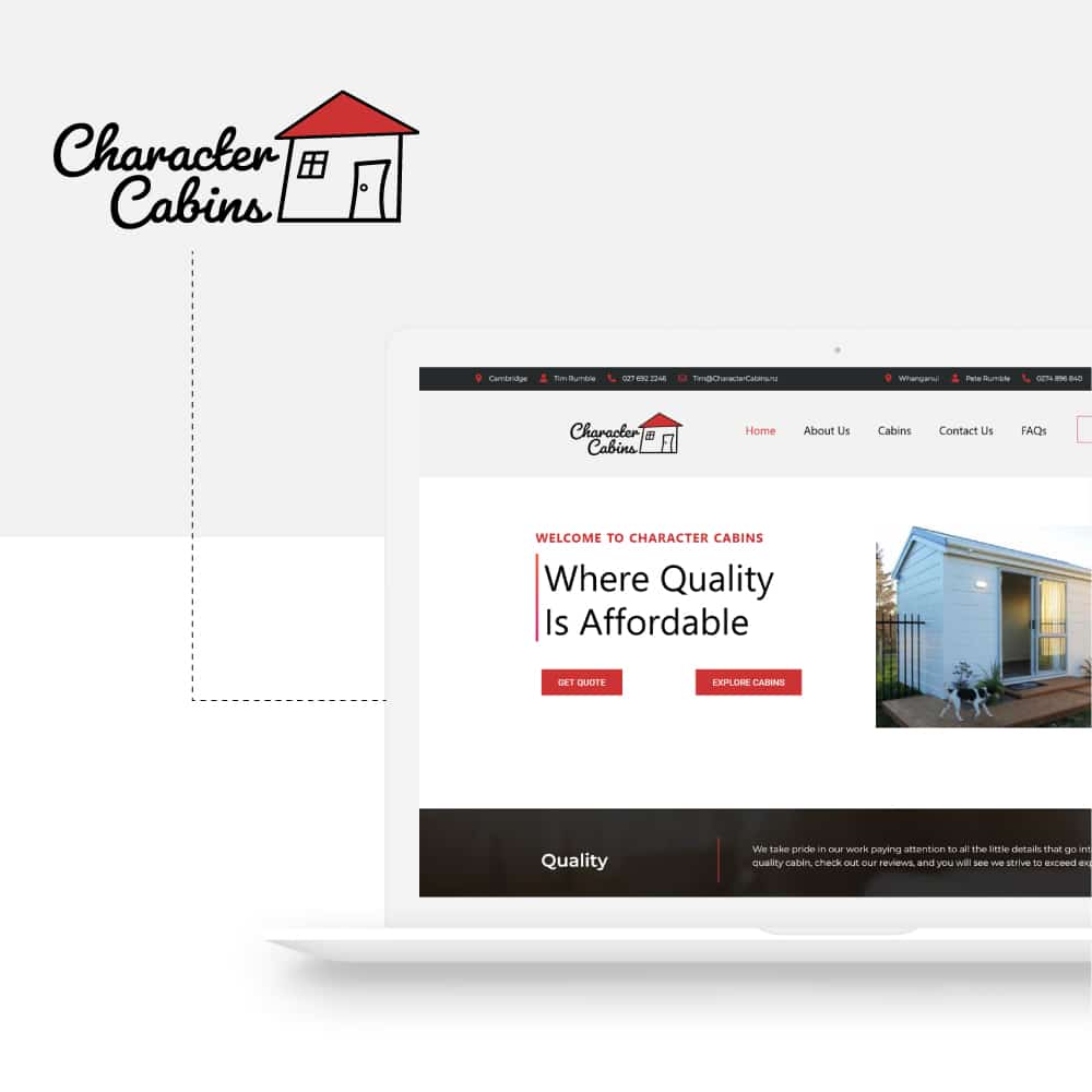 Character Cabins Web Design