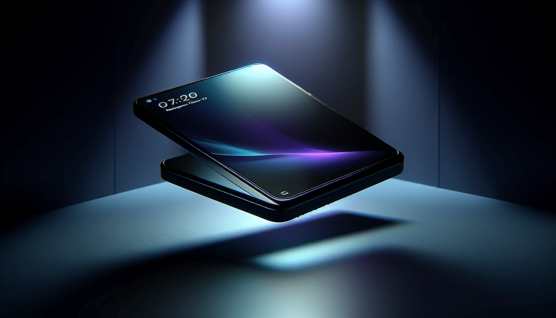 An illustration of a smartphone with dark mode interface