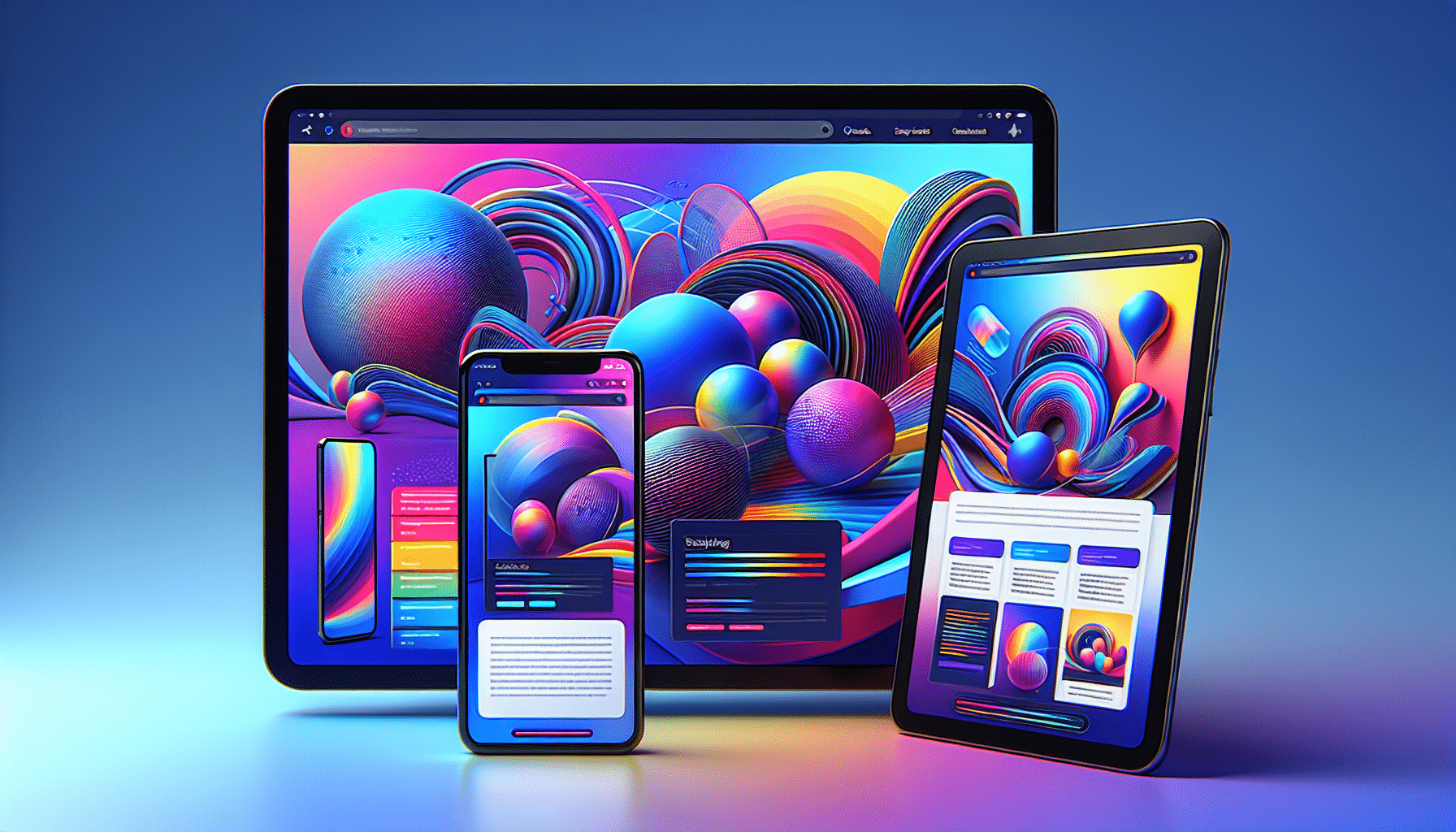 Responsive web design concept with various devices